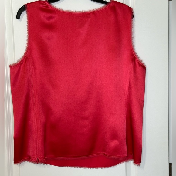Ellen Tracy Red/pink Sleeveless Silk Blouse sz 16 - Picture 2 of 7
